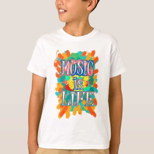 音楽は人生である Tシャツ (正面)