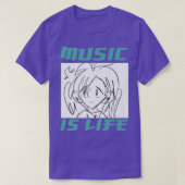音楽は人生のアニメ Tシャツ (デザイン正面)