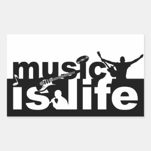 音楽は人生のシールだ 長方形シール