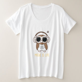 音楽は人生のデザイン プラスサイズTシャツ