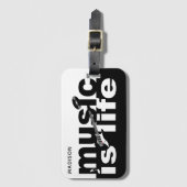 音楽は人生の名前をカスタムする ラゲッジタグ (正面縦)