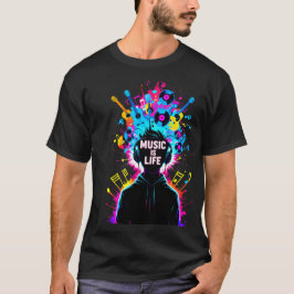 音楽は人生 - 華やかな抽象音楽愛好家 Tシャツ