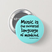音楽は人類のギフトの世界共通語です 缶バッジ (正面&裏面)