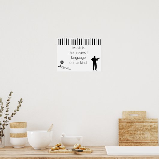 音楽は人類の普遍的な引用文 ポスター (キッチン)