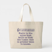 音楽は伝える声である – 音楽引用文 ラージトートバッグ (裏面)
