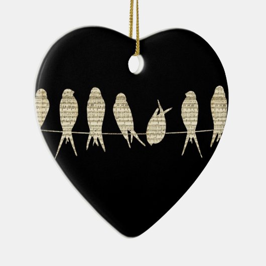 音楽は先生のオフィスの動物の鳥の運命に注意します セラミックオーナメント (右)