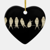 音楽は先生のオフィスの動物の鳥の運命に注意します セラミックオーナメント (正面)