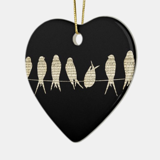 音楽は先生のオフィスの動物の鳥の運命に注意します セラミックオーナメント (左)