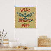 音楽は医学のレトロヴィンテージWallart ポスター (キッチン)