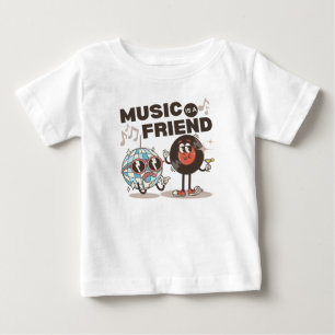 音楽は友達のベビーTシャツ ベビーTシャツ