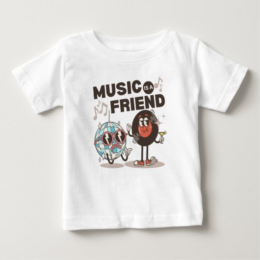 音楽は友達のベビーTシャツ ベビーTシャツ (正面)