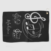 音楽は名前をカスタムするのゴルフタオルに注意します ゴルフタオル (横)