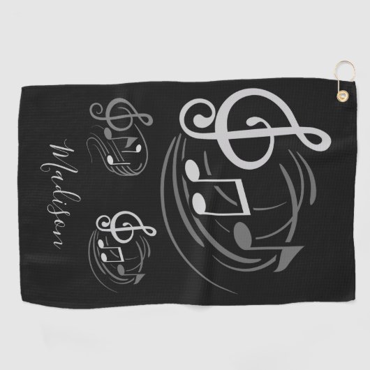 音楽は名前をカスタムするのゴルフタオルに注意します ゴルフタオル (横)