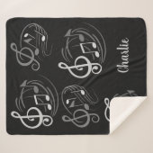 音楽は名前をカスタムするのフリースブランケットに注意します シェルパブランケット (正面(横))