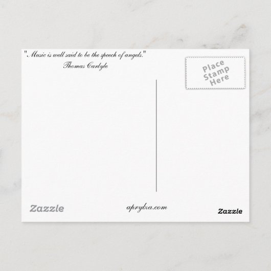 音楽は天使の言葉であるとも言われている ポストカード (裏面)