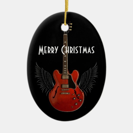 音楽は天国のクリスマスのオーナメントです セラミックオーナメント (正面)