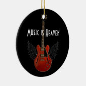 音楽は天国の円形のクリスマスのオーナメントです セラミックオーナメント (右)