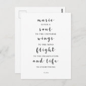 音楽は宇宙に魂を与え、プラトー名言 ポストカード (正面/裏面)