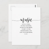 音楽は宇宙に魂を与え、プラトー名言 ポストカード (正面/裏面)