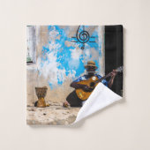 音楽は心の薬だ バスタオルセット (ウォッシュタオル)