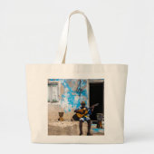 音楽は心の薬だ ラージトートバッグ (正面)