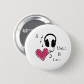 音楽は愛です 缶バッジ (正面&裏面)