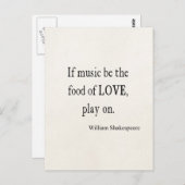 音楽は愛の食べ物になるシェークスピア引用文引用文 ポストカード (正面/裏面)