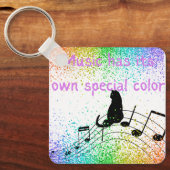 音楽は独自の特別なカラーキーチェーンを持つ キーホルダー (正面)