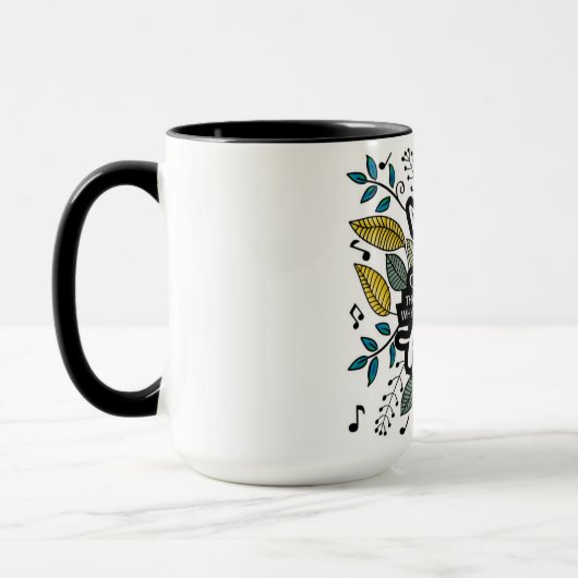 音楽は生命である私たちのハートはビートを持つ マグカップ (左)