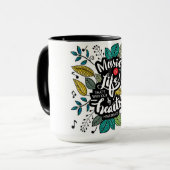 音楽は生命である私たちのハートはビートを持つ マグカップ (正面左)