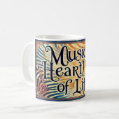 音楽は生命の鼓動である コーヒーマグカップ (正面左)