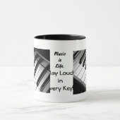 音楽は生命二重写真の信号器のマグです マグカップ (中央)