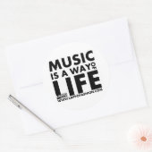 音楽は生活の方法スティッカー ラウンドシール (封筒)