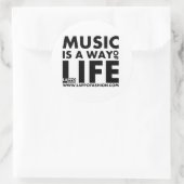 音楽は生活の方法スティッカー ラウンドシール (バッグ)