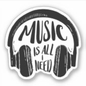 音楽は私が必要とするすべてのもの シール (正面)
