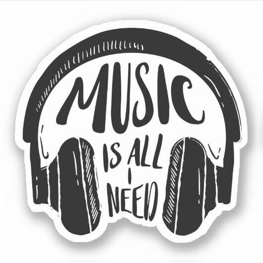 音楽は私が必要とするすべてのもの シール (正面)