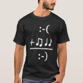 音楽は私に幸せな文字のワイシャツをします Tシャツ (正面)