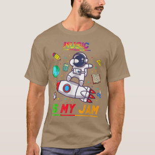 音楽は私のジャム宇宙飛行士の新学期探索 Tシャツ