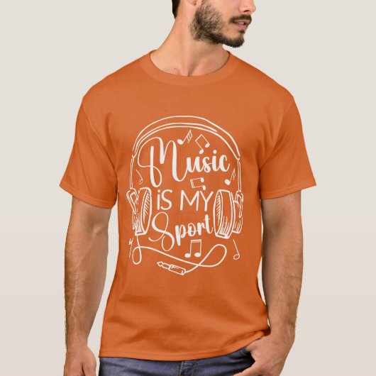 音楽は私のスポーツ 音楽好きへのギフト Tシャツ (正面)