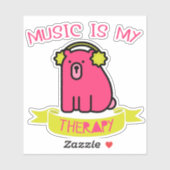 音楽は私のセラピーかわいいベアビニール シール (シート)