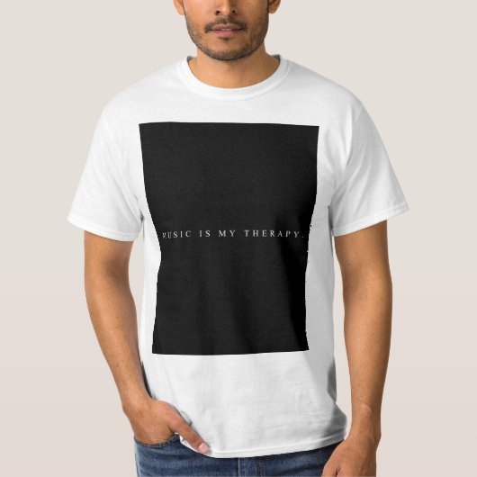 音楽は私のセラピーのTシャツはです(白い) Tシャツ (正面)