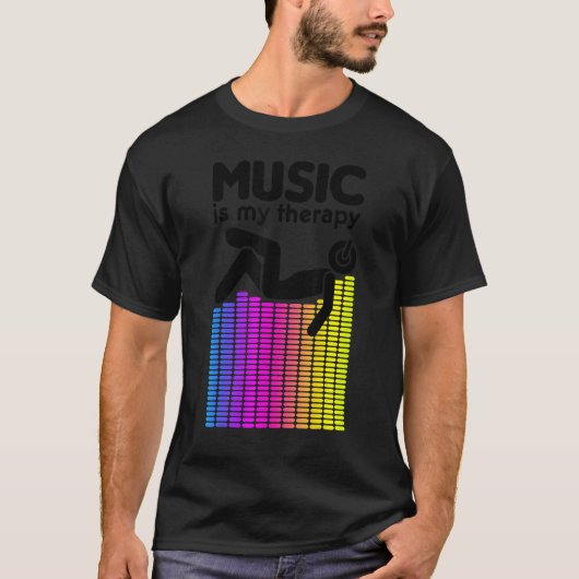 音楽は私のセラピーイコライザーDjレインボーサウンドEng Tシャツ (正面)