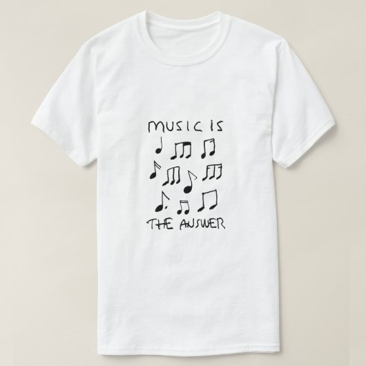 音楽は私のセラピースケッチプリント Tシャツ (デザイン正面)