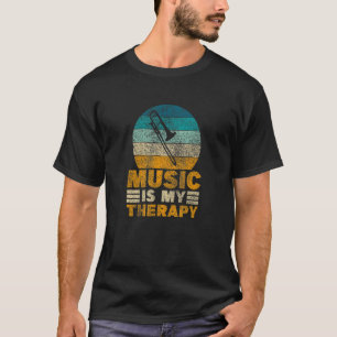 音楽は私のセラピー楽器ムシカントロンボーン Tシャツ