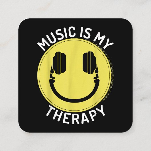 音楽は私のセラピー音楽好きだ スクエア名刺 (裏面)