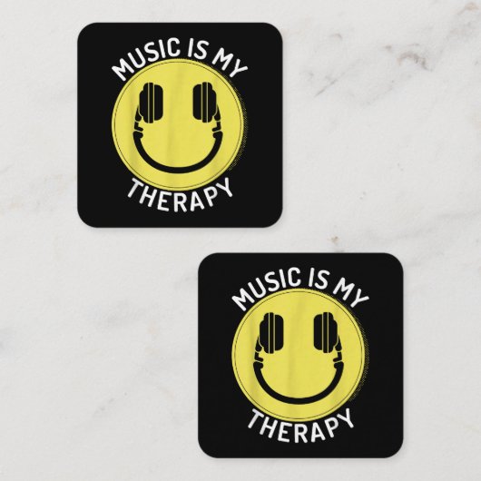 音楽は私のセラピー音楽好きだ スクエア名刺 (正面/裏面)