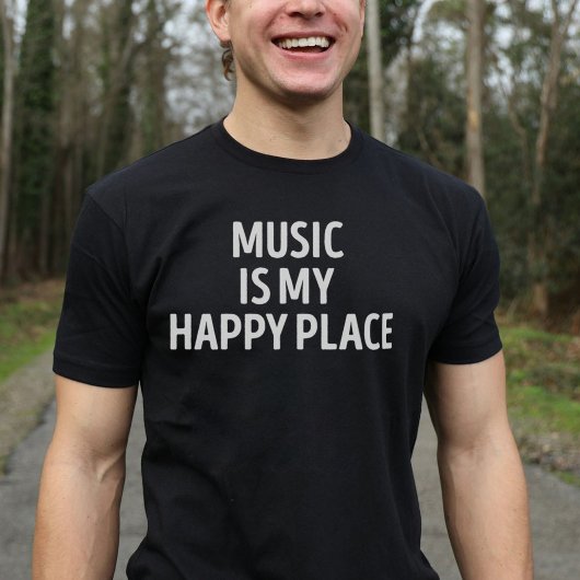 音楽は私のハッピープレイス音楽愛好家 Tシャツ