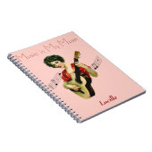 音楽は私のムーサのヴィンテージのアートワークです: パーソナライズ ノートブック (右側)