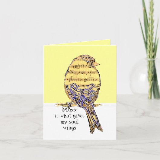 音楽は私の与え心の翼と鳥 カード (正面)