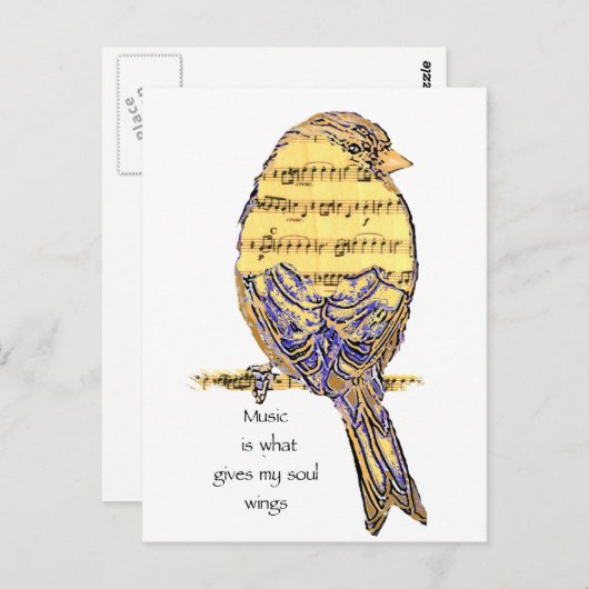 音楽は私の与え魂の翼の鳥 ポストカード (正面/裏面)